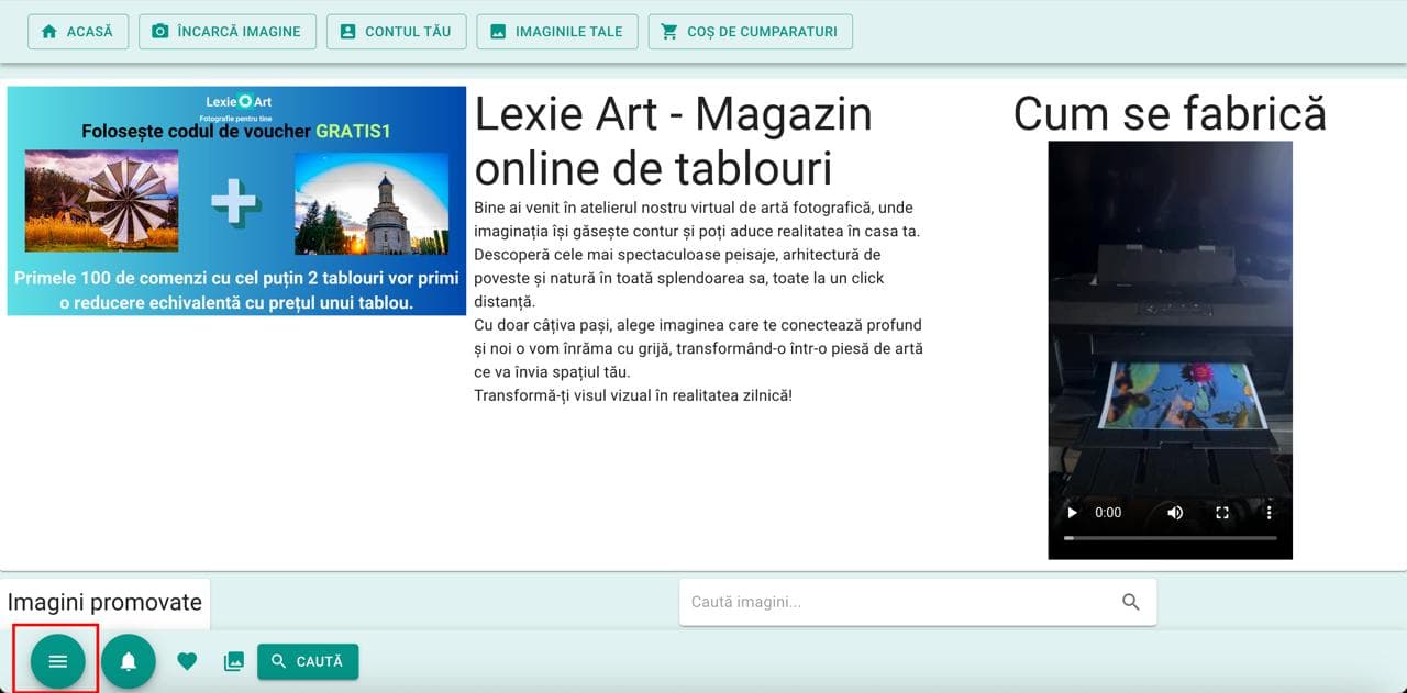 Meniul Albumele tale accesat din meniul lateral