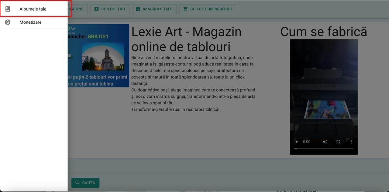 Câmpul de creare a unui album nou